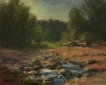 Artist Jack Liberman en plein air landscape painting