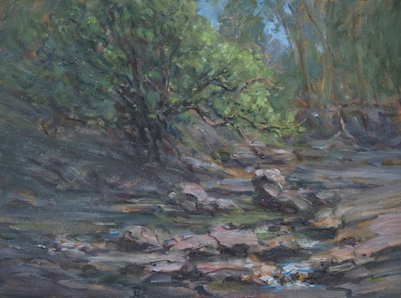 Artist Jack Liberman plein air oil landscape painting of Furnace Run CVNP